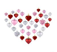 24/36/48 Pcs Heart Ornaments For Valentine Decor Featuring Plastic Love Charms For Home And Event Styling(4cm36)