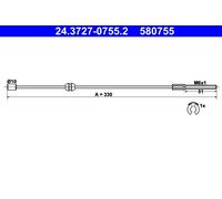 ATE 24.3727-0755.2 Cable, parking brake for OPEL,VAUXHALL