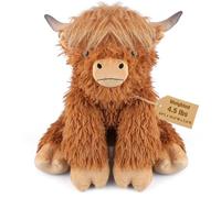 24" & 4.5 lbs Highland Cow Weighted Stuffed Animal, Adjustable Sitting & Laying Plush Toy Pillows with Removable Ceramsite Bag for Companion, Cuddly & Soft Gifts for Adults, Kids, Boys and Girls