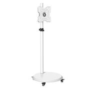 24-43 Inch Mobile TV Cart with Adjustable Height Free-rotation Mount Low Profile LED LCD Stand Perfect for Home Office & Events (SC50200-W-Floor)