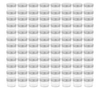 vidaXL 96 Piece Glass Jam Jars With Silver Lids 110 Ml, Silver