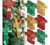 24/48 Pcs Wooden Cross, Hanging Decorations, Decoration for Ganpati, Wooden Christmas Cross Decorations, Home Hanging Decor, Christian Encouragement Inspirational Gift (B:48 pcs)