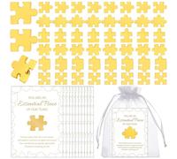 24/48 Sets Staff Appreciation Small Gifts Bulk - Puzzle Piece Lapel Pins Thank You Cards Organza Bags,Employee of the Month Associate Recognition Holiday Gifts for Student Teacher Nurse Team (48)