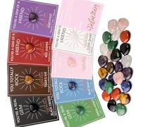 24 / 48Pcs Heart Genuine Stone with Inspirational Note Cards for Student Children Birthday Valentines Exchange Gift Bulk Party Bonuses Gifts