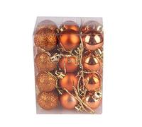24/48Pcs Shatterproof Christmas Baubles, 3 CM Ornaments for Xmas Tree, Hanging Balls for Wedding Party Decoration (24, Orange, 3cm)