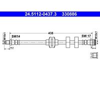 BRAKE HOSE 24.5112-0437.3 FOR ALFA ROMEO 156/Sportwagon GT FIAT MULTIPLA/VAN