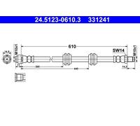 Flexible brake hose 24.5123-0610.3 ATE for MERCEDES-BENZ GL-CLASS M-CLASS