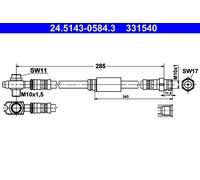 FRONT BRAKE HOSE FITS: VW JETTA VI 1.2 TSI/1.6 TDI/2.0 TDI/1.4 TSI/2.0 TFSI/2