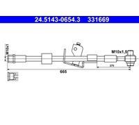 ATE 24.5143-0654.3 Brake hose