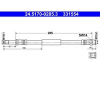 BRAKE HOSE 24.5170-0285.3 FOR BMW 6/Convertible/F12/F13/Gran/F0 N47D20D B47D20