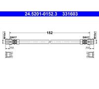 BRAKE HOSE 24.5201-0152.3 FOR SKODA VW SEAT CPGA/CHYB/CHYA 1.0L 3cyl CITIGO 1.0L