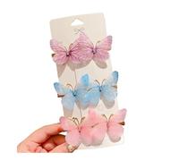 24-6PCS Colorful Butterfly Hairpins Girl Hair Clip Barrettes Women Sweet Hair Ornament Rainbow Headwear Fashion Hair Accessories(E,24PCS)