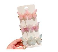 24-6PCS Colorful Butterfly Hairpins Girl Hair Clip Barrettes Women Sweet Hair Ornament Rainbow Headwear Fashion Hair Accessories(A,6PCS)