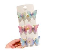 24-6PCS Colorful Butterfly Hairpins Girl Hair Clip Barrettes Women Sweet Hair Ornament Rainbow Headwear Fashion Hair Accessories(Style E,12PCS)