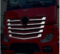 24/7 AUTO 13 pcs 3D Stainless Steel Front Grill Covers for Actros MP5 MP4 Trucks - Mirror Polished Truck Decoration