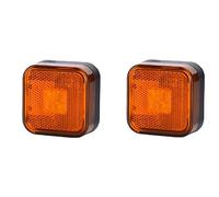24/7 AUTO 2x 12/24V Square LED Orange Side Outline Marker Lights