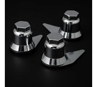 24/7 AUTO 60x Chrome 32mm Wheel Nut Covers Plastic Push-On ADR Indicator Caps for Truck Lorry Trailer Bus Wheel Rim Lug Bolt Protection