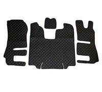 24/7 AUTO Black Eco-Leather Floor Mats + Engine Cover for 2014-2016 Automatic Right-Hand Drive for R-Series Trucks