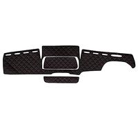 24/7 AUTO Black red stitching dashboard mats for right hand drive trucks MAN TGX 2007-19 Eco leather covers