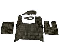 24/7 AUTO Eco Leather Floor Mats + Engine Cover for MAN TGX 2020+ with Automatic Gearbox, Right Hand drive, Black with Gold Stitches