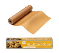 24/7 Bags- Parchment Paper Roll, 150 Sq Ft, 12" Wide, Non-Stick, Unbleached, Food Safe, Serrated Cutter, for Baking, Air-Fryer & Cooking