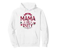 24/7 Mama on Duty: Camo Max Pink Camo Mom Life, Mommy Pullover Hoodie, Adult Unisex, White, Large
