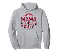 24/7 Mama on Duty: Pink Camo Mom Life, mama Pullover Hoodie, Adult Unisex, Heather Grey, XXL