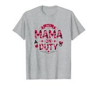24/7 Mama on Duty: Pink Camo Mom Life, Mama T-Shirt, Men, Heather Grey, 6XL