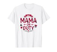 24/7 Mama on Duty: Pink Camo Mom Life, Mama T-Shirt, Men, White, XL