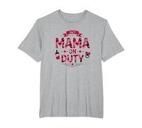 24/7 Mama on Duty: Pink Camo Mom Life, Mama T-Shirt, Men's Big and Tall, Heather Grey, 5X Tall