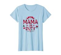 24/7 Mama on Duty: Pink Camo Mom Life, Mama T-Shirt, Women, Baby Blue, XXL