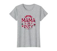 24/7 Mama on Duty: Pink Camo Mom Life, Mama T-Shirt, Women, Heather Grey, XS