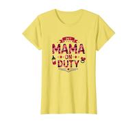 24/7 Mama on Duty: Pink Camo Mom Life, Mama T-Shirt, Women, Lemon, S