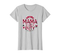 24/7 Mama on Duty: Pink Camo Mom Life, Mommy T-Shirt, Women, Silver Grey, XX-Large