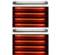 24/7Auto 10x red 12-24V LED perimeter rear side marker lights clear lens 250mm long lamps for truck trailer chassis bus camper
