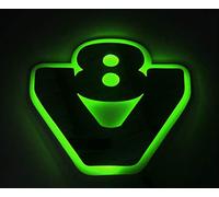 24/7Auto 24V LED silver matt plate sign V8 for Scania S R G P trucks green dome light 540 x 460 mm