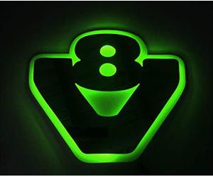24/7Auto 24V LED silver matt plate sign V8 for Scania S R G P trucks green dome light 540 x 460 mm