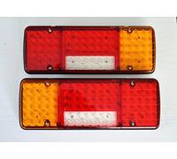 24/7Auto 2x Rear Tail LED 12V Lights 5 functions ultra thin design for Truck Trailer Chassis Tipper LKW Motorhome Lorry Camper