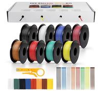 24 AWG 0.2mm² Silicone Electrical Wire Set in 8 Colors, 5m/16.4ft per Roll, 24 Gauge Stranded Wire Spool, Flexible Tinned Copper Cable for DIY, Automotive, Home