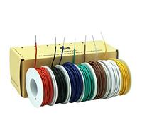 24 awg 0.2mm² Solid wire kit Electrical wire Cable 7 colors 30ft each spool Hook up Tinned Copper wire breadboard wires for DIY