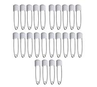 24 Baby Nappy Safety Pins, 2.2 Inch Diaper Plastic Push-in Pins, 55mm Durable Head Fasteners With Safety Lock Closures, Stainless Steel, Ideal for Terry Squares, Flat and Prefold Nappies (24 Pack)