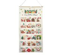 24 Bags of Treats - Fabric with Pockets | Countdown Calendar for Advent Hanging for Bedroom Study Apartment Wall Door Fireplace Office Classroom Party