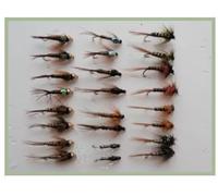 24 Barbless Cruncher & PTN Selection - Essential Trout Nymphs Fishing Flies