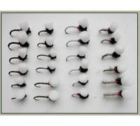 24 Barbless Suspender Buzzers - Black, White, Olive and Hares Ear, 4 Colours, Choose size (14)