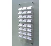 24 Bay Acrylic Wall Mount Business Card Holder Office