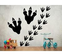 24 Black Dinosaur Footprint Bedroom Wall Art Vinyl Sticker Decal 75mm by TEEZ