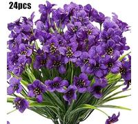24 Bundles Artificial Flowers For Outdoor,No Fade Fake Silk Flowers Faux Plants Waterproof For Decoration,UV Fall Resistant