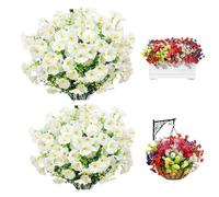 24 Bundles Fake Silk Colorful Morning Glory, Multiple Colors Artificial Flowers for Outdoors Summer Decoration, UV Resistant Fale Flowers for Garden Porch Patio Yard Balcony Home Decor (2pc-a)