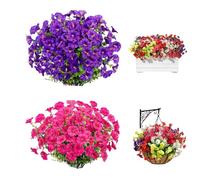 24 Bundles Fake Silk Colorful Morning Glory, Multiple Colors Artificial Flowers for Outdoors Summer Decoration, UV Resistant Fale Flowers for Garden Porch Patio Yard Balcony Home Decor (2pc-j)