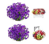 24 Bundles Fake Silk Colorful Morning Glory, Multiple Colors Artificial Flowers for Outdoors Summer Decoration, UV Resistant Fale Flowers for Garden Porch Patio Yard Balcony Home Decor (2pc-d)